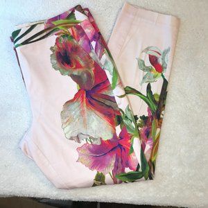 TED BAKER LONDON ORCHID FLORAL PANTS TED SIZE 3/ US 8